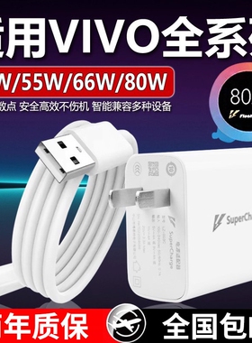 80W瓦超级闪充适用vivos17e/S17充电器快充头S17Pro手机充电头适用于iQOO66W闪充双引擎8A快充延长线2米套装