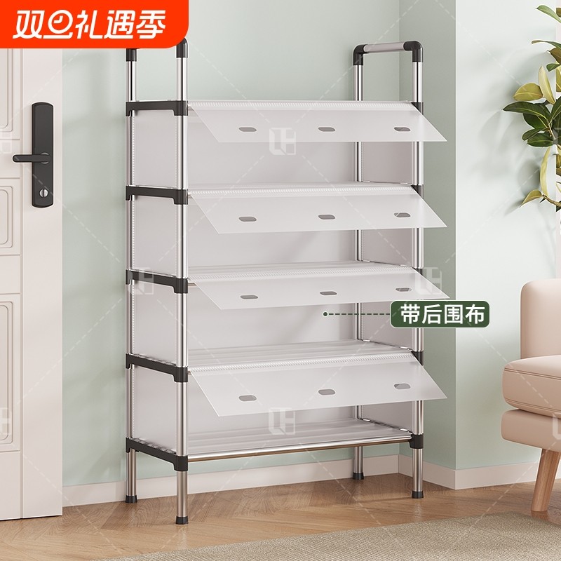 鞋架多层家用门口外楼道鞋子收纳架结实耐用鞋柜带门防尘出租房用
