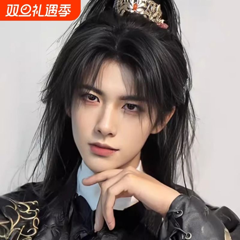 古风假发男中长发男生少年感高马尾全头套男士汉服仙侠古装假发套