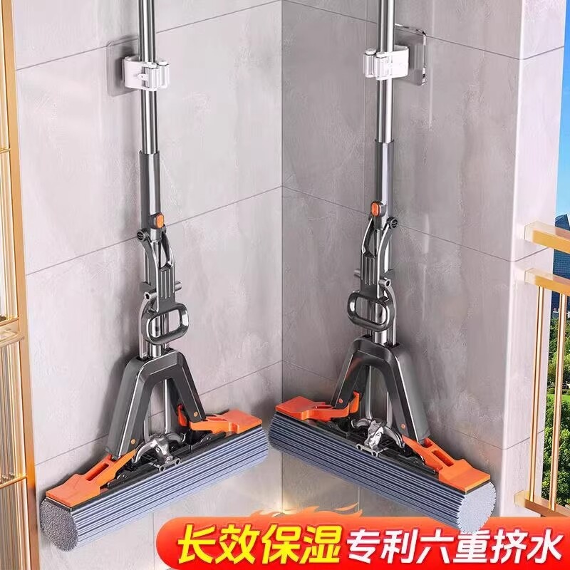 海绵吸水拖把家用一拖净新款拖地卫生间专用胶拖布墩布地板对折式