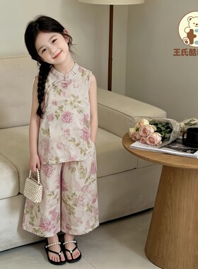 夏季童装女童汉服套装新中式国风