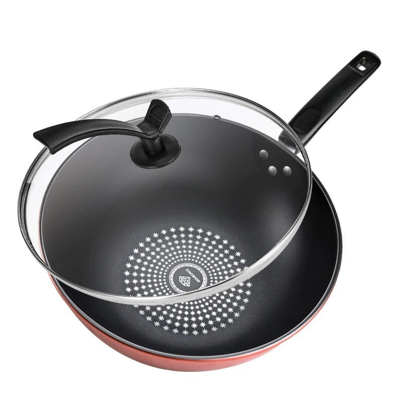 德国晶钻不粘炒锅多功能炒菜锅多规格不锈钢铁锅燃气灶平底锅煎锅