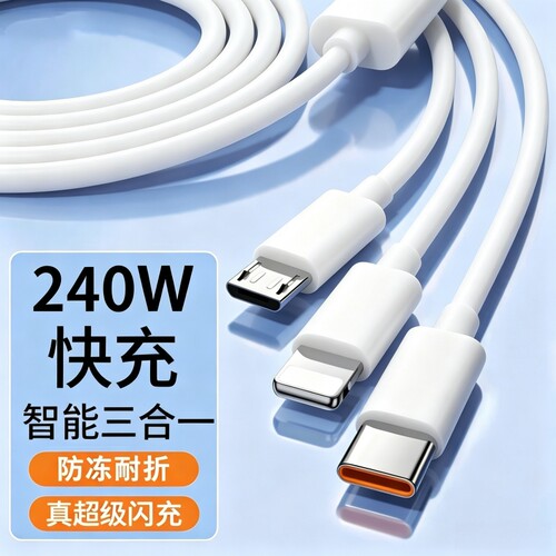 三合一超级快充数据线