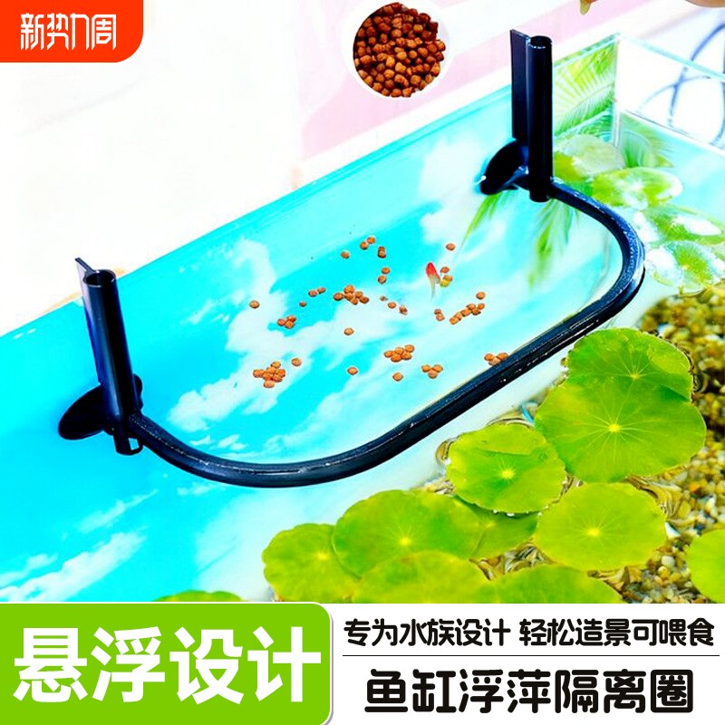 鱼缸喂食器隔离圈喂食投喂器投食漂浮飘散防鱼食圈浮力圈器水族箱