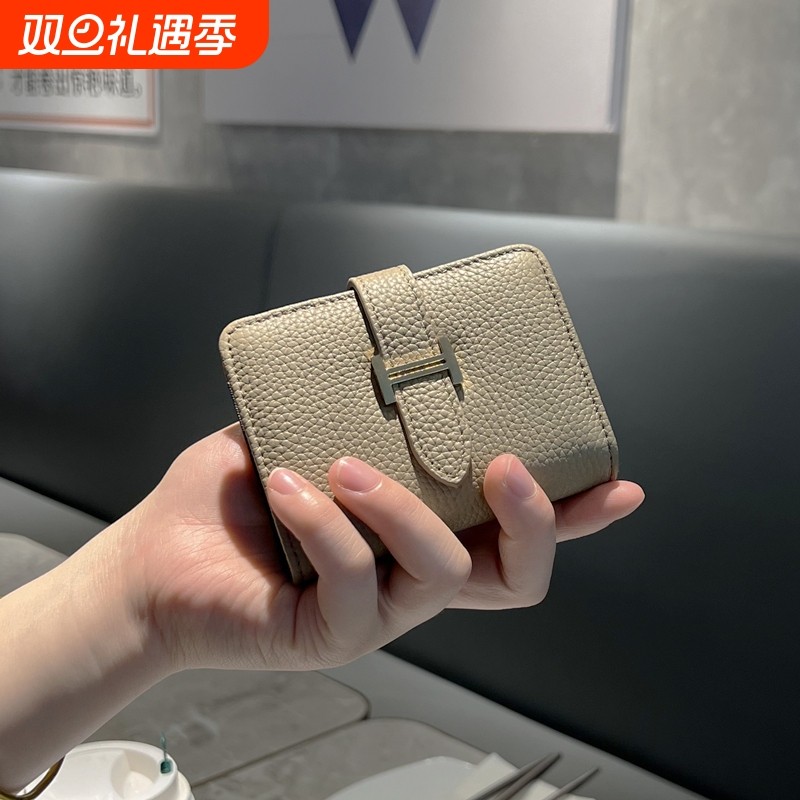 牛皮质感证件卡包女小众设计ins网红2025新款大容量多卡位二合