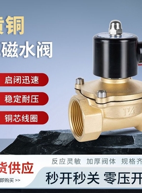 常闭电磁阀ac220vdc24v电子开关水管自动控制水阀4分6分1寸铜阀门