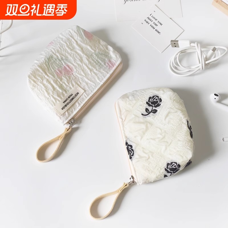 小巧收纳包零钱包便携小包小清新高级感化妆包韩版可爱简约硬币包