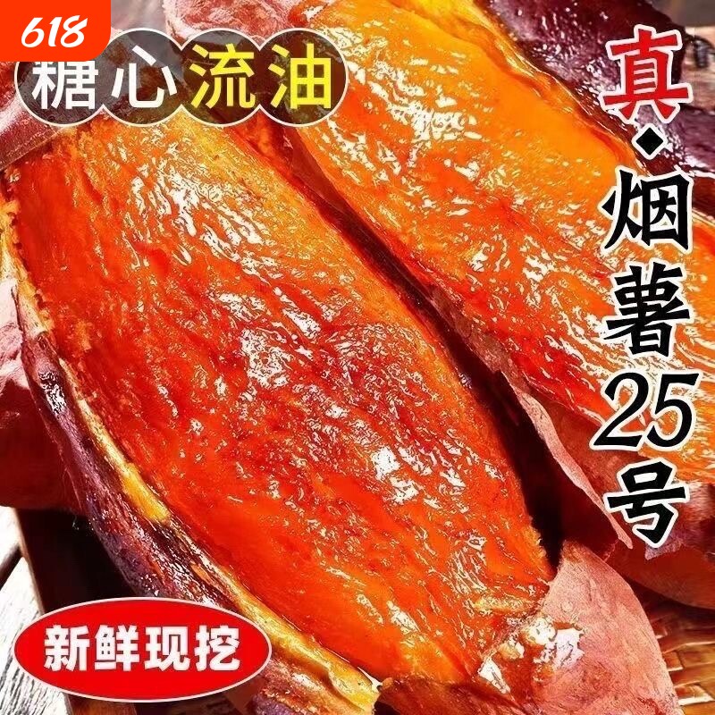 豫小派烟薯25号农家甜番薯山芋烤地瓜沙地蜜薯糖心甜蜜薯烧烤新鲜