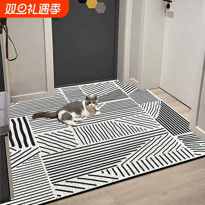 新款入户门地垫丝圈门口加厚防滑脚垫进门玄关地毯可裁剪耐脏门垫