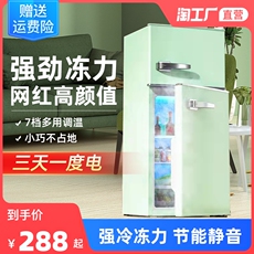 Холодильник 复古网红小冰箱家用小型租房小居室办公室一级节能省电静音电冰箱