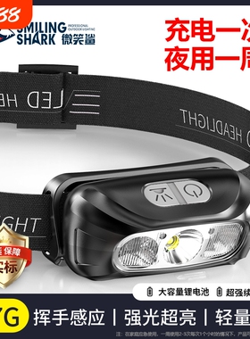 夜钓鱼头灯强光充电超亮led头戴式疝气手电筒轻专用感应超长续航