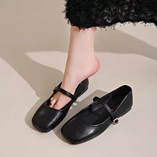意尔康心选法式方头浅口单鞋女2025年春夏季新款晚晚风温柔软底玛