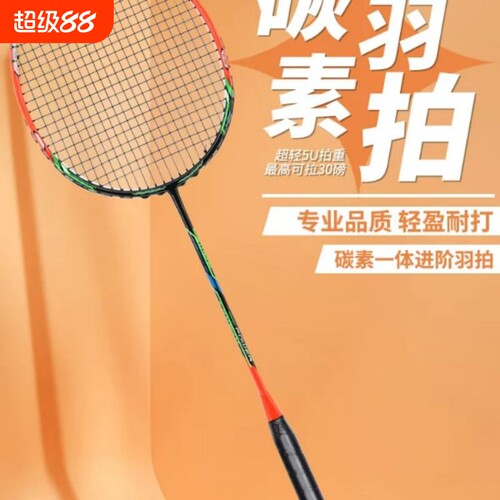 羽毛球拍正品全碳素纤维学生成人超轻5U耐打比赛进阶单拍专用羽拍