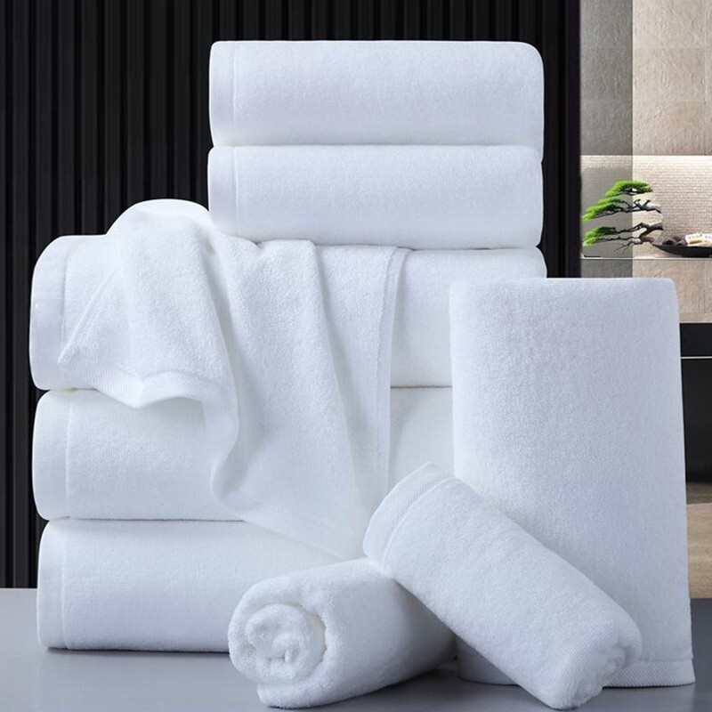 五星级酒店浴巾纯棉全棉白色成人男女加厚大毛巾宾馆美容院专用