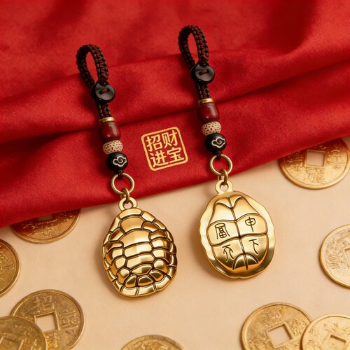【富到流油】真黄铜富甲天下挂件钥匙扣 越磨越亮