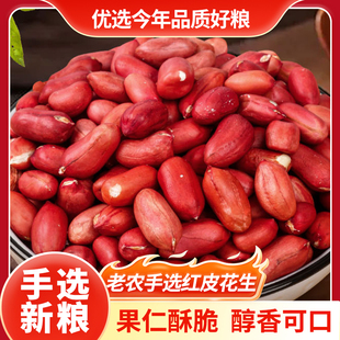 新粮5斤红皮花生米农家自产四粒红衣生花生新鲜花生