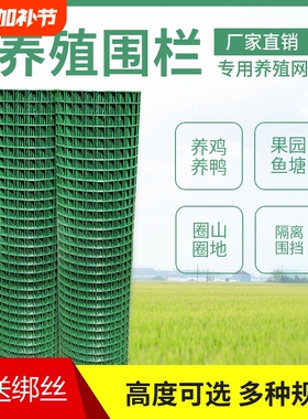 隔离铁丝网养鸡围栏网养殖网围栏护栏绿色绿网耐用铁网格网拦鸡网