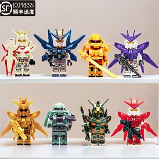 兼容乐高积木人仔高达机甲机动战士特警模型摆件儿童益智拼装玩具