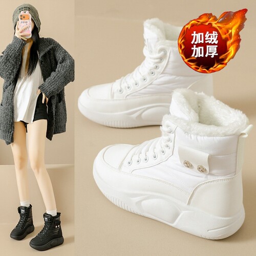 意尔康心选高帮雪地靴女冬季2025新款加绒加厚大棉鞋保暖短靴子厚