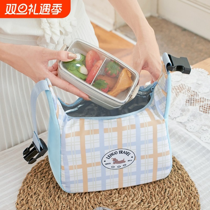 饭盒包手提袋便当袋子保温饭包餐包上班族便当盒带饭饭兜加厚铝箔