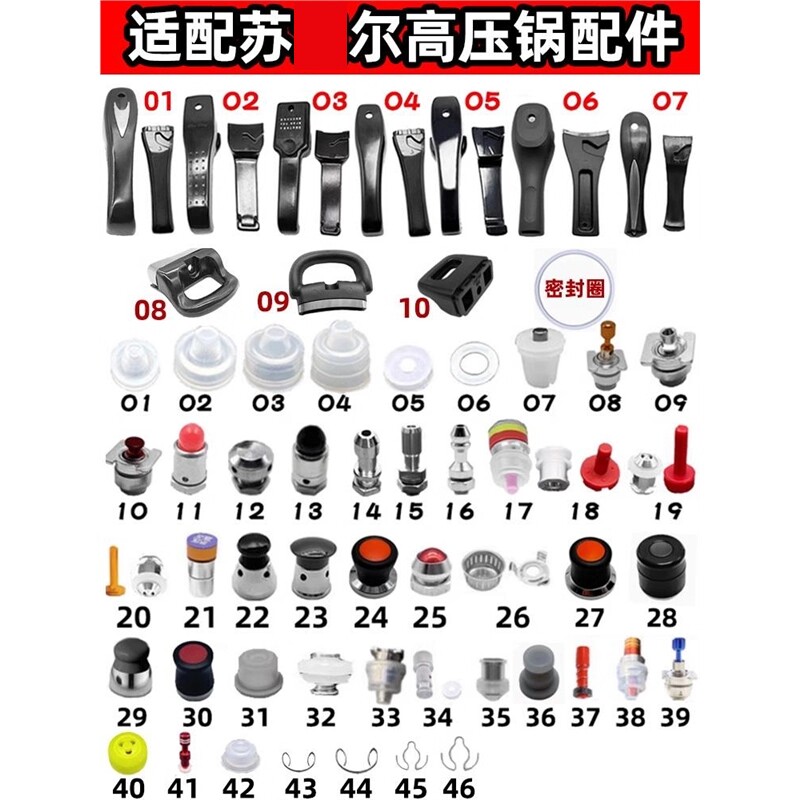 适合苏尔高压锅零件配件大全SUR压力锅浮气阀止气止 开阀皮套