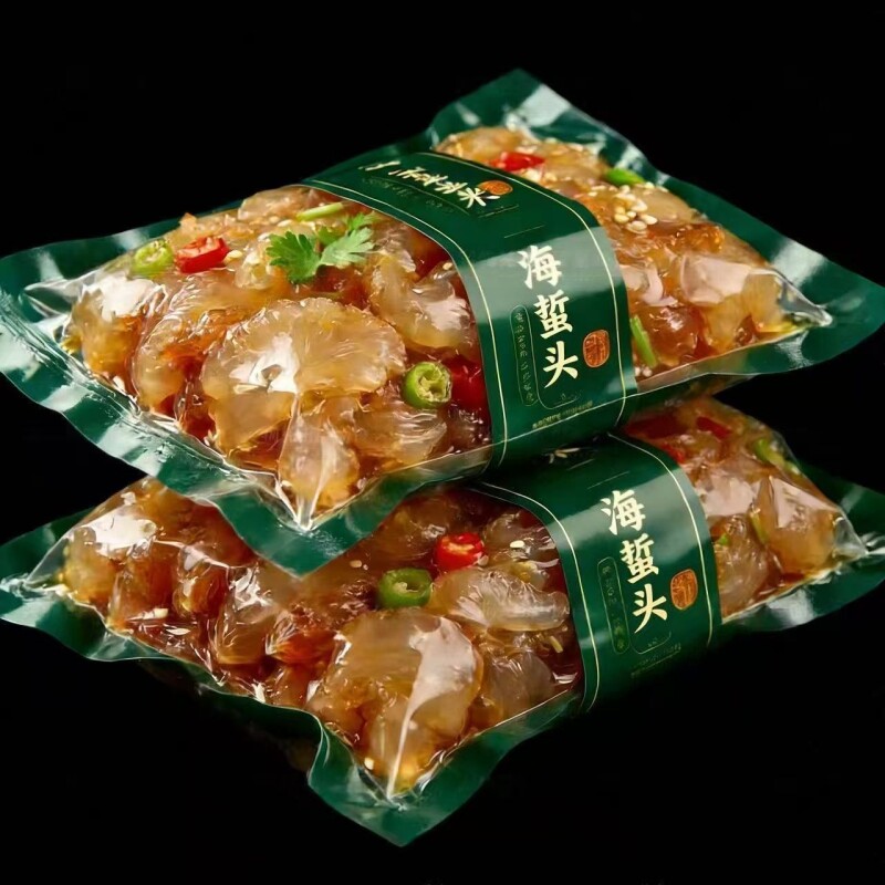 海蜇头开袋即食山东特产海蜇皮美食海蛰丝下酒凉拌菜海鲜健康好吃