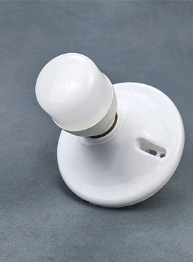 圆形通用平灯口大平底座e27灯头螺口灯座led节能灯耐高温86固定