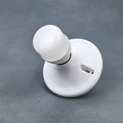 圆形通用平灯口大平底座e27灯头螺口灯座led节能灯耐高温86固定