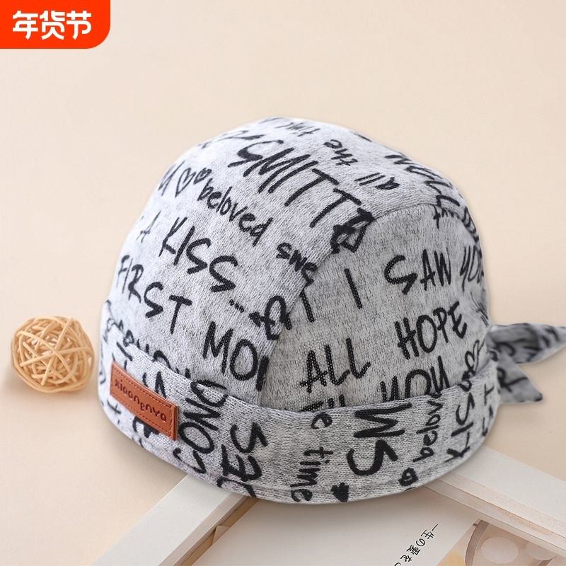 婴儿帽子时尚春秋海盗帽子宝宝冬季婴幼儿个性薄款帅气头巾儿童