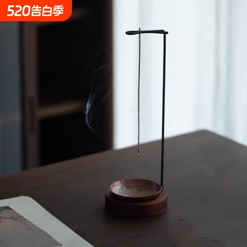新中式悬挂式香炉支架插倒挂香器加长创意线香插座立式香薰炉摆件