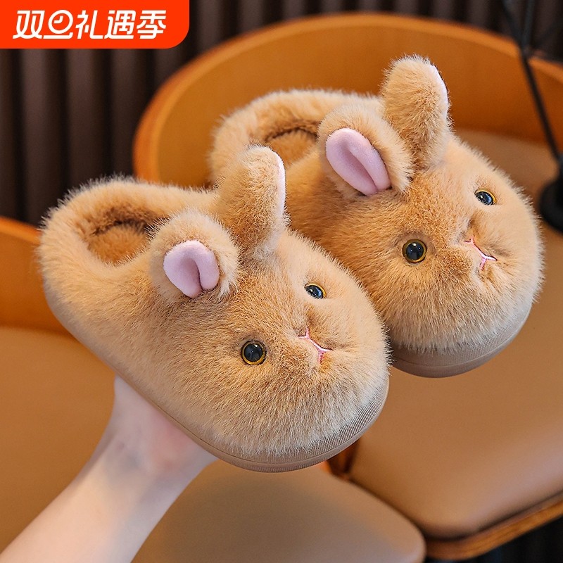 女童棉拖鞋儿童2025新款秋冬季男童居家室内防滑毛拖可爱鞋子