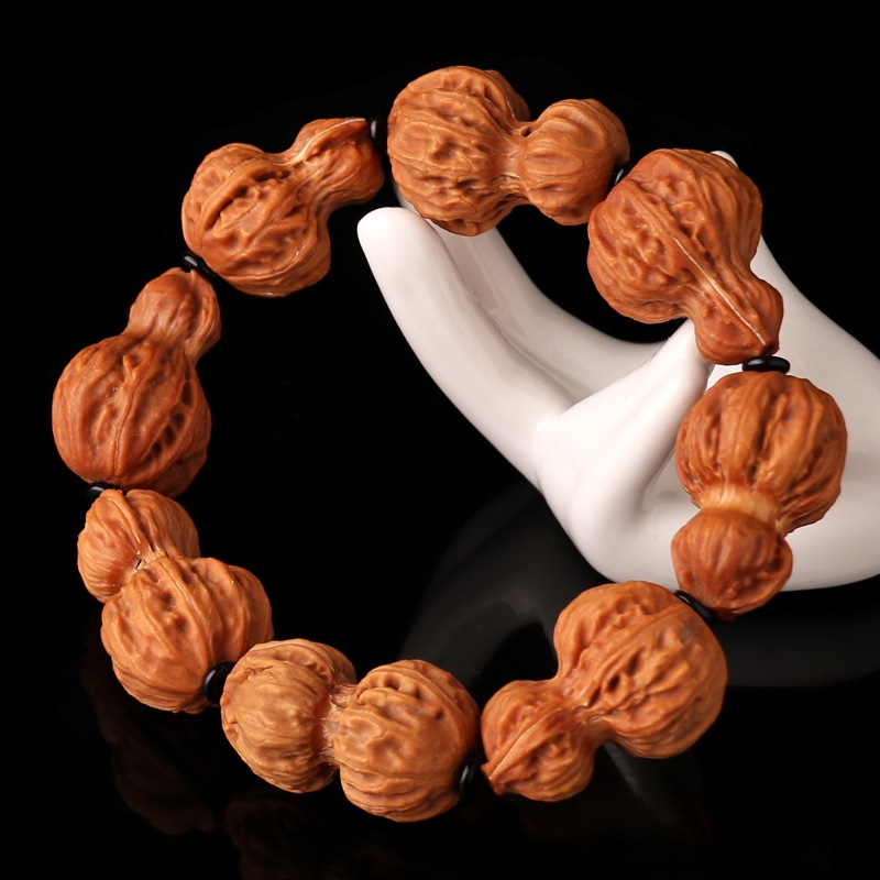 文玩手玩核桃异形花生葫芦手把件小秋子盘手串男把玩手持桃核野生