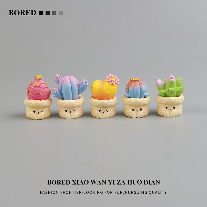 无聊了！摆几个仙人掌可爱小摆件车载导航仪中控台汽车装饰品