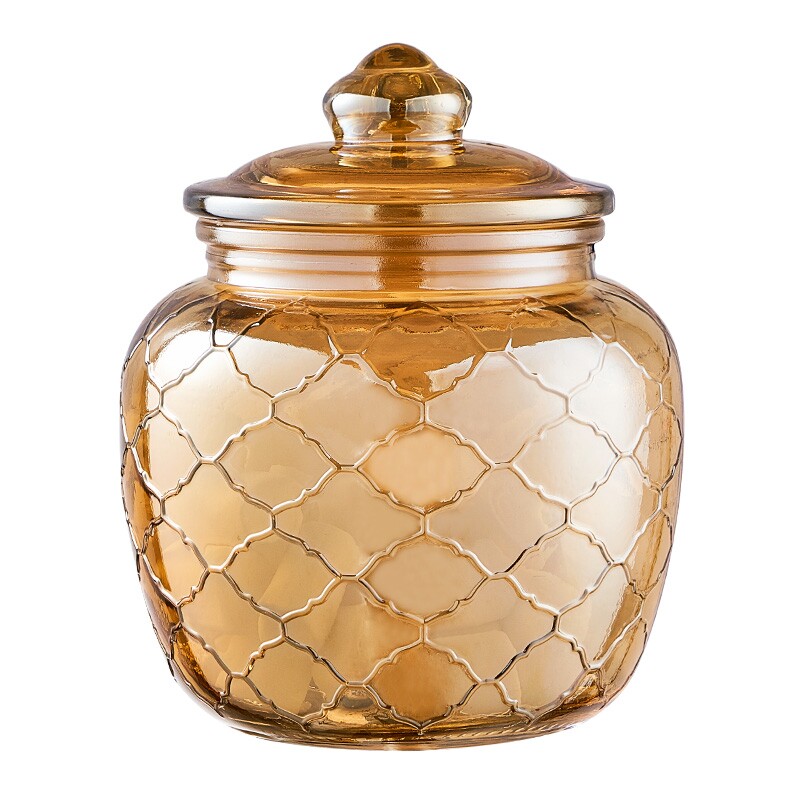 密封罐食品储物玻璃瓶泡菜坛子腌咸菜收纳盒空瓶储存玻璃罐琥珀色