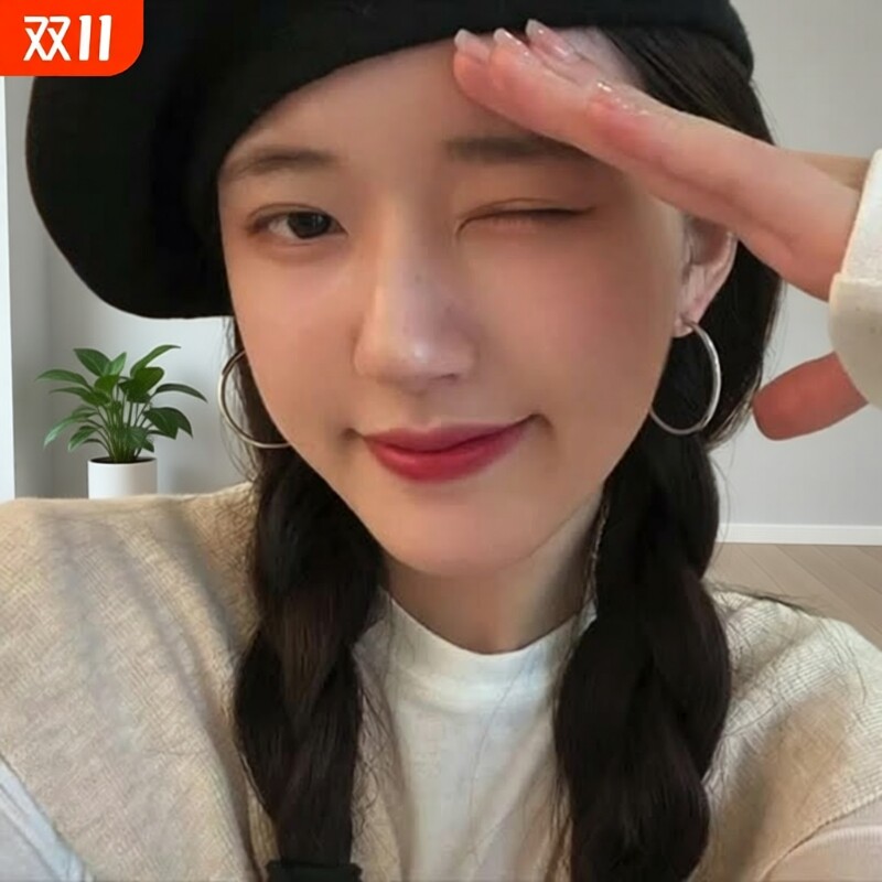 925银针耳圈耳环女气质耳坠耳钉耳饰韩国圆圈圈款圆环金色简约