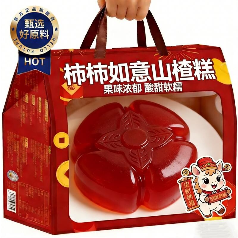 柿柿如意纯天然山楂糕果锦鲤鱼型形官方旗舰店年夜饭摆盘开袋即食