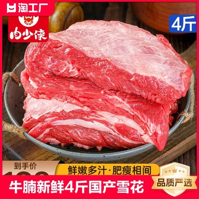 牛腩新鲜牛肉4斤国产黄牛肉