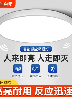 led感应灯楼梯灯吸顶灯过道楼道走廊红外人体自动感应雷达声控灯