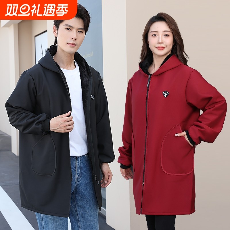 韩版家用女罩衣加绒保暖上班外穿男士工作服长袖围裙耐脏防风防污