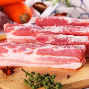 新鲜黑猪带皮五花肉农家散养土猪原切冷冻烤肉食材500g猪肉入口
