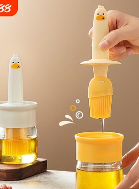 油壶带硅胶油刷油瓶一体玻璃家用耐高温厨房烙饼烧烤食品级小刷子