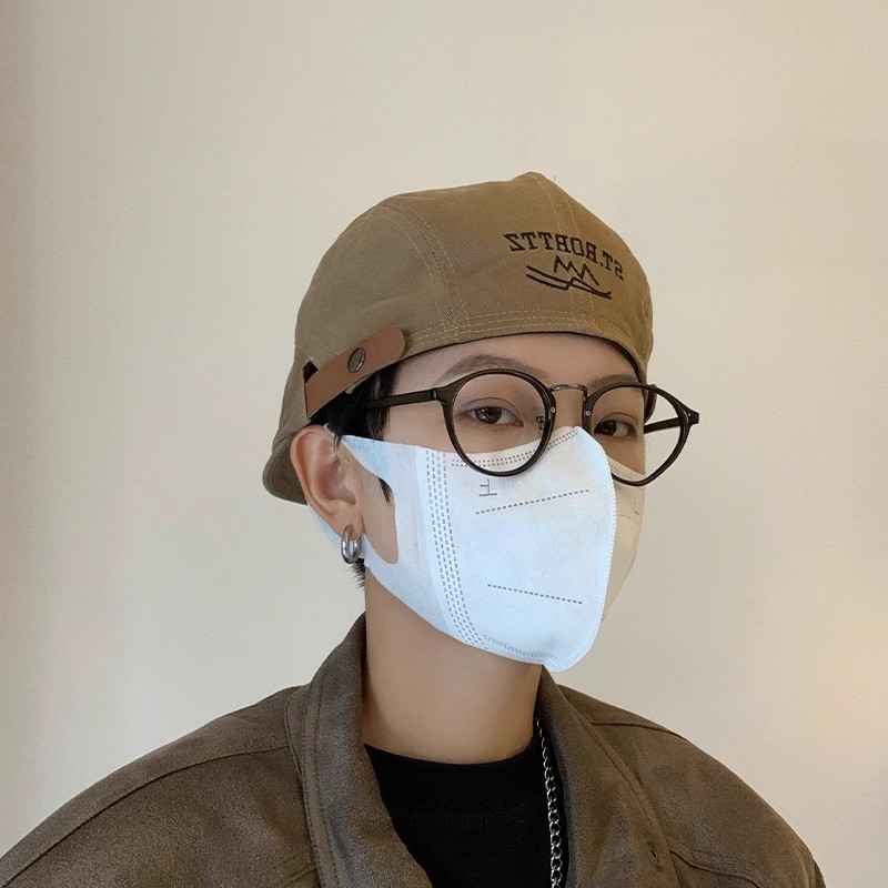 显脸小复古刺绣贝雷帽子男简约百搭前进帽短檐卡其色报童帽画家帽