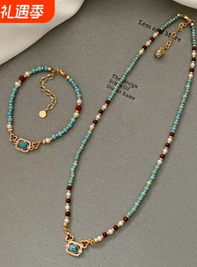 「松涧月」新中式串珠项链女复古宫廷风精致轻奢颈链配饰锁骨链