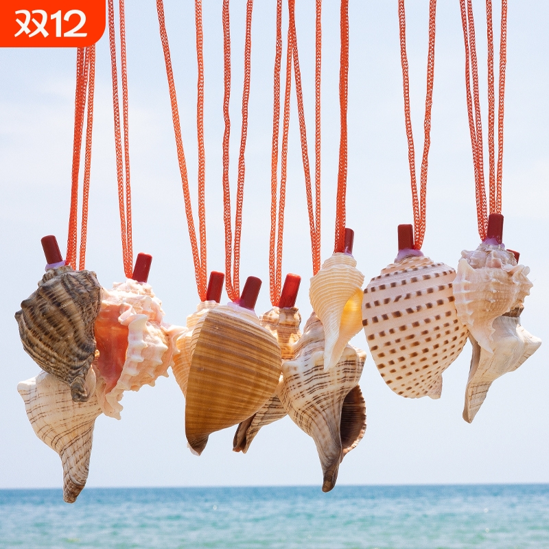 海螺口哨天然海螺号喇叭儿童吹号玩具小螺号创意礼物大海螺号角