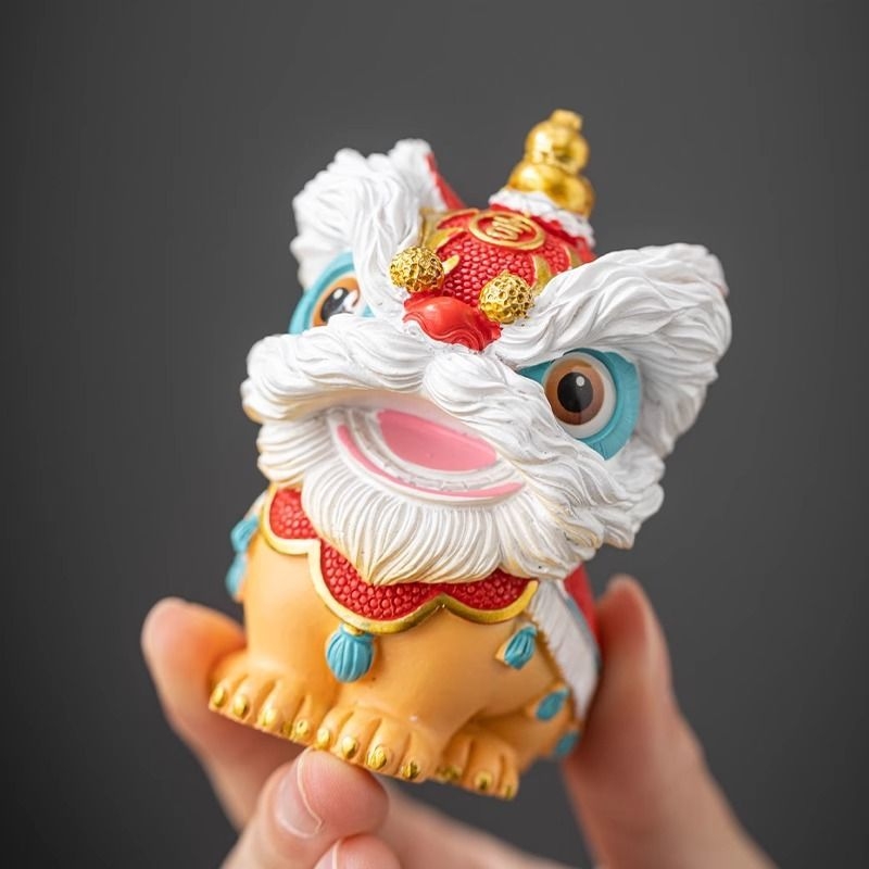 国潮醒狮茶宠创意摆件家用茶桌茶盘会客精品可养装饰茶玩茶具配件