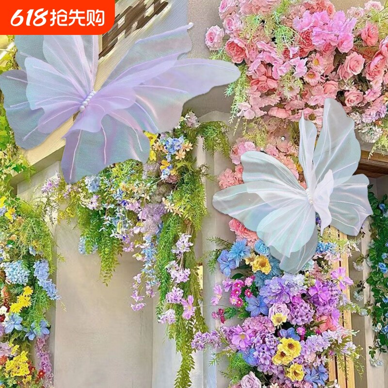3D立体仿真蝴蝶婚房装饰花艺室内摄影橱窗摆件墙上装饰幻彩蝴蝶