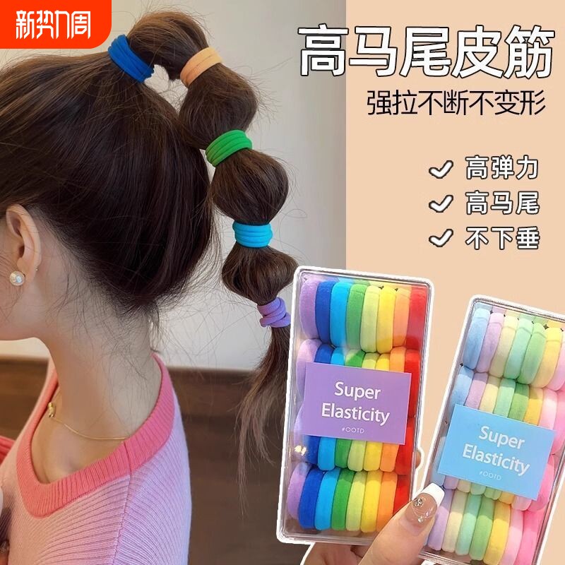 儿童多巴胺配色发圈不伤发高马尾发绳女童扎葫芦辫头绳高颜值皮筋