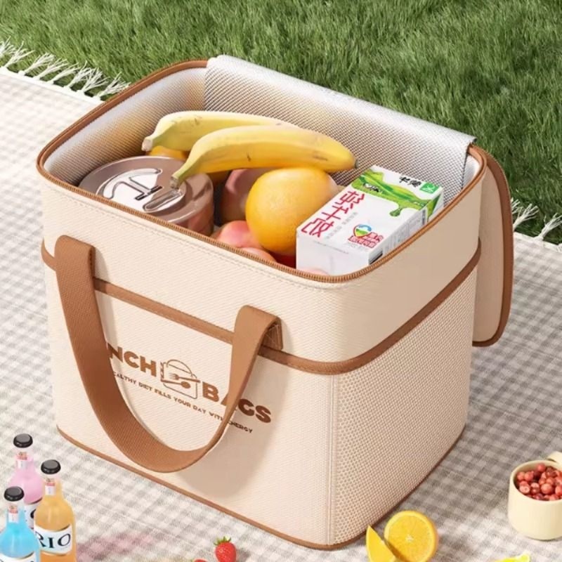 保温箱大容量野餐包户外加厚铝膜手提袋外出春游可折叠露营便当包
