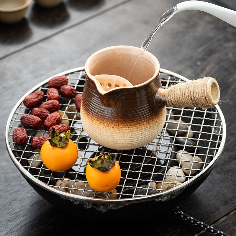围炉煮茶烤奶壶罐罐壶室内茶壶套装家用煮茶器陶壶侧把冬日烧水