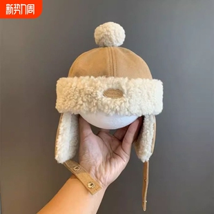 宝宝帽子雷锋帽秋冬款可爱超萌男女童保暖加绒护耳1岁婴儿冬天